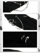 CFIERCE Pierced Plush Bunny Hooded Scarf in Black - Detail