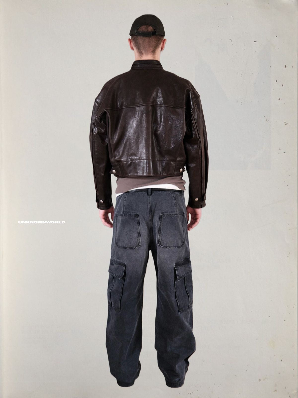 UNKNOWNWORLD Vegetable Tanned Horsehide Ranger Jacket in Brown - On Model