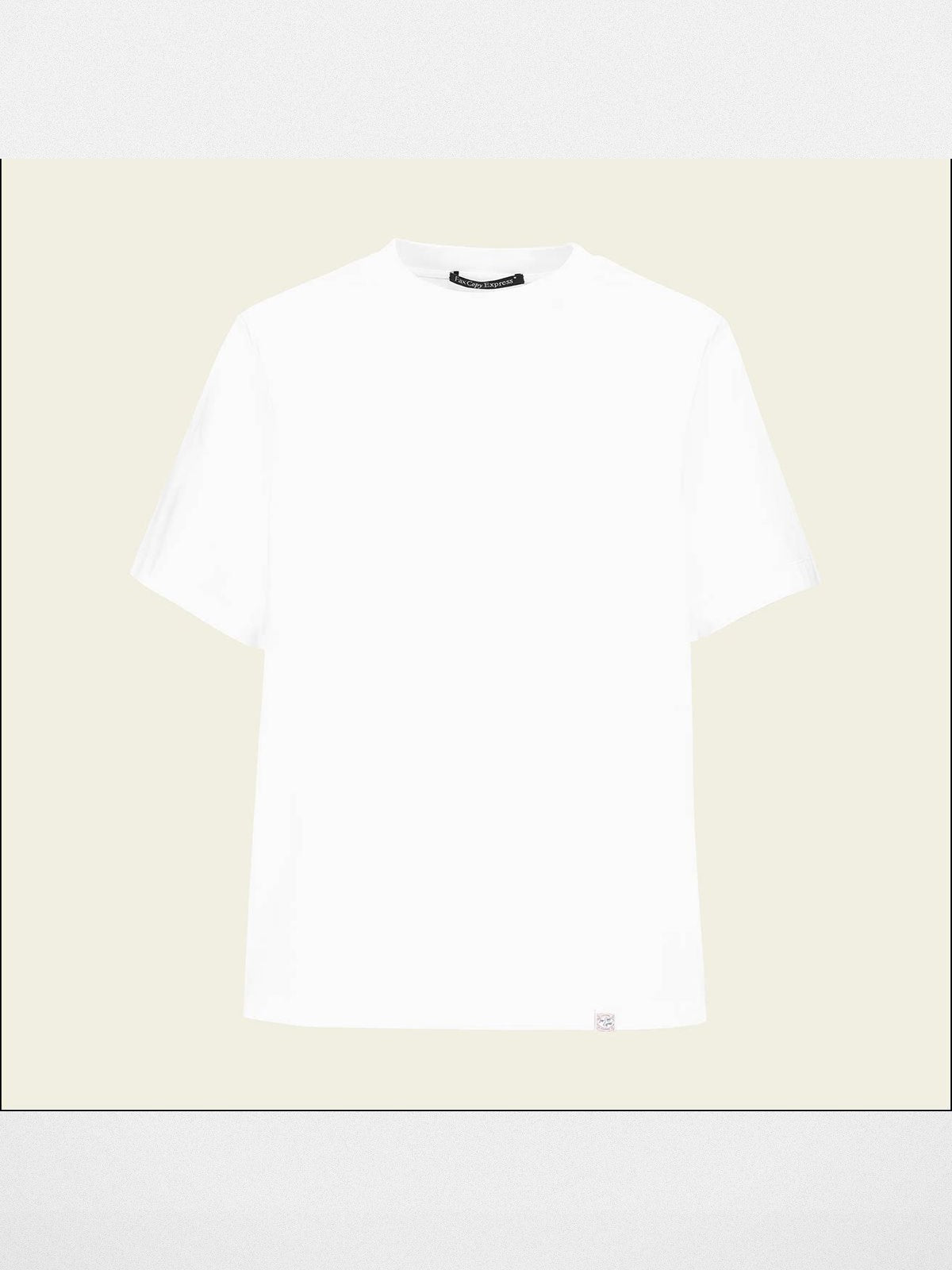 FaxCopyExpress Loose Fit Cotton Logo T Shirt in White