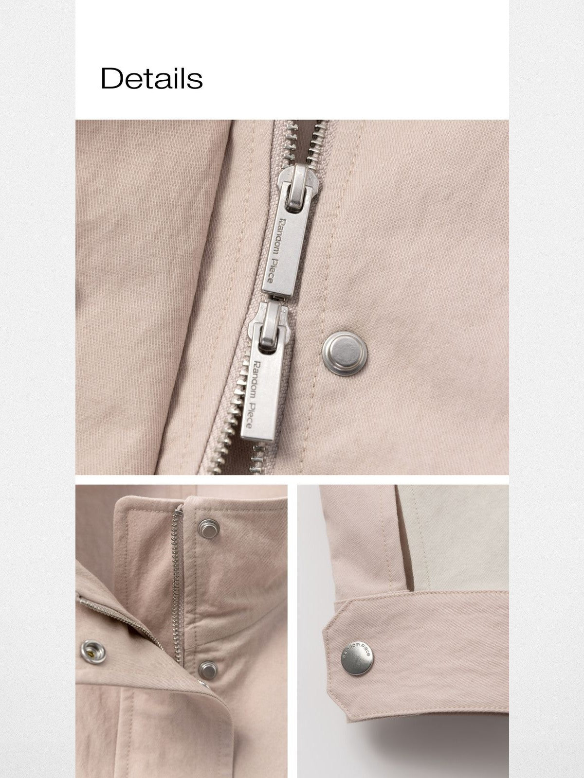 RandomPiece Color Block Cotton Blend Jacket in Pink - Detail