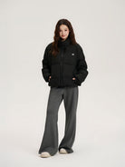 LOSTCTRL Teflon Coated Duck Down Puffer in Black - On Model