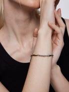 BLACKHEAD Two Tone Spliced Lightning Bracelet in Gold - On Female Model