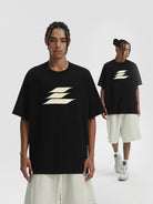 LOSTCTRL Heavyweight Cotton Graphic Tee in Black - On Model