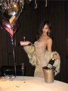 1S STUDIO Shimmer Lace Up Open Back Dress in Gold - On Model