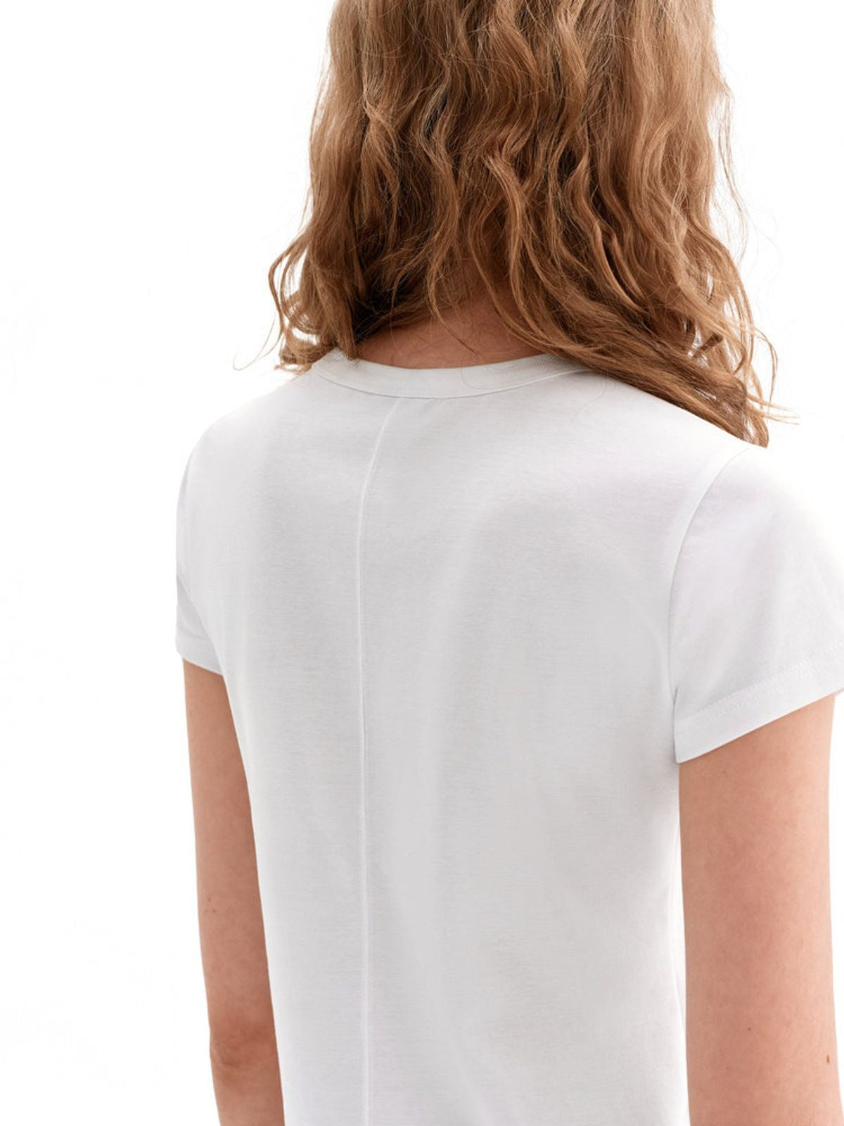 PUKI Classic 100 Cotton T Shirt in White - Detail