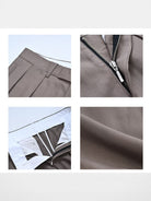 Roolrren Homme Pleated Wool Trousers in Beige - Detail