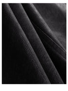 ACSENSE STUDIO Slub Texture Cropped Faux Leather Pants in Black - Detail