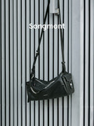 Songmont Mini Leather Camera Bag in Black - Lifestyle