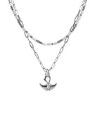 BLACKHEAD Double Layer Manta Ray Necklace in Silver