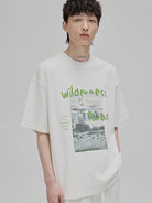 NANS Wilderness Parade Mercerized Tee in White - On Model