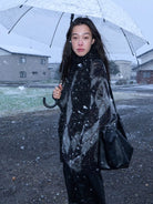 RandomPiece Distressed Argyle Alpaca Blend Sweater in Black - Lifestyle