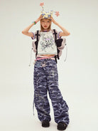 CFIERCE Star Antennae Fuzzy Beanie in Yellow - On Model