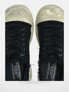 MASONPRINCE Distressed Canvas Platform Sneakers in Black #color_black