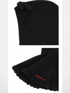 SHUSHUTONG Bow Detail Knit Balaclava in Black - Detail