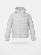 MEDM Waterproof Goose Down Hooded Puffer in Gray