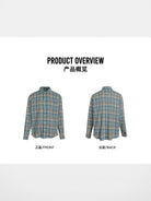 LOSTCTRL Raw Hem Plaid Shirt in Blue