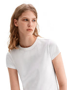 PUKI Classic 100 Cotton T Shirt in White - On Model
