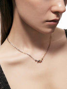 BLACKHEAD Two Tone Twisted Nail Steel Necklace in Gold - On Model