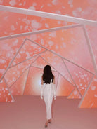 1S STUDIO Ruched Mesh Strapless Dress Set in White - On Model