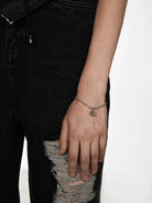 BLACKHEAD Two Tone Star Pendant Bracelet in Silver - On Male Model