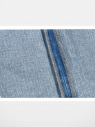 VLABMADE Ice Blue Raw Hem Straight Jeans in Blue - Detail