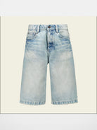 FaxCopyExpress Washed Gardener Denim Shorts in Blue