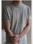 Roolrren Homme Organic Cotton Blend T Shirt in Gray - On Model