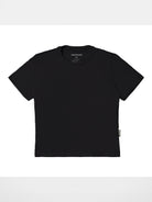 Simple Project Cotton Blend Asymmetric Seam Tee in Black