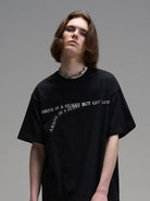 LOSTCTRL Withered Letters Heavyweight T Shirt in Black - On Model