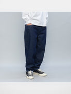 Soda Baggy Tapered Washed Jeans in Denim - On Model