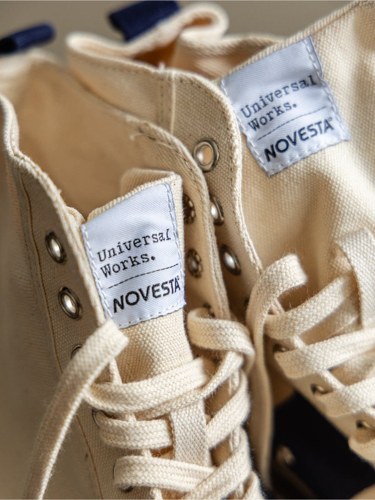 Soda Vulcanized Canvas Hiker Sneakers in Cream - Detail
