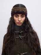 Randompiece Lambswool Stand Collar Toggle Cardigan in Green - On Model