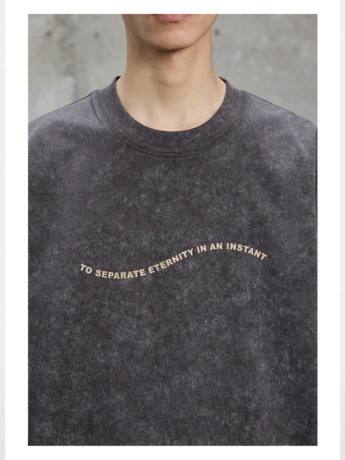 NANS Heavyweight Washed Graphic Tee in Gray - On Male Model