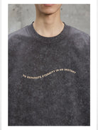 NANS Heavyweight Washed Graphic Tee in Gray - On Male Model