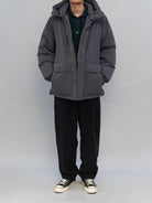 Soda Mid Length Hooded Down Puffer in Black - On Model