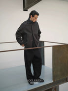 Roolrren Homme Wool Blend Varsity Jacket in Brown - Lifestyle