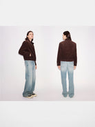 Alright Then Reversible Corduroy Plaid Harrington in Coffee - On Model