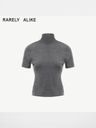 rarely alike Open Back Wool Turtleneck in Gray