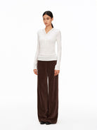 PUKI High Stretch Corduroy Trousers in Brown - On Model