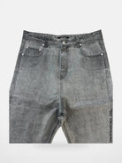 UNKNOWNWORLD Washed Waxed Wide Leg Jeans in Gray