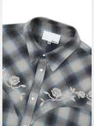 SOD Embroidered Plaid Western Shirt in Gray