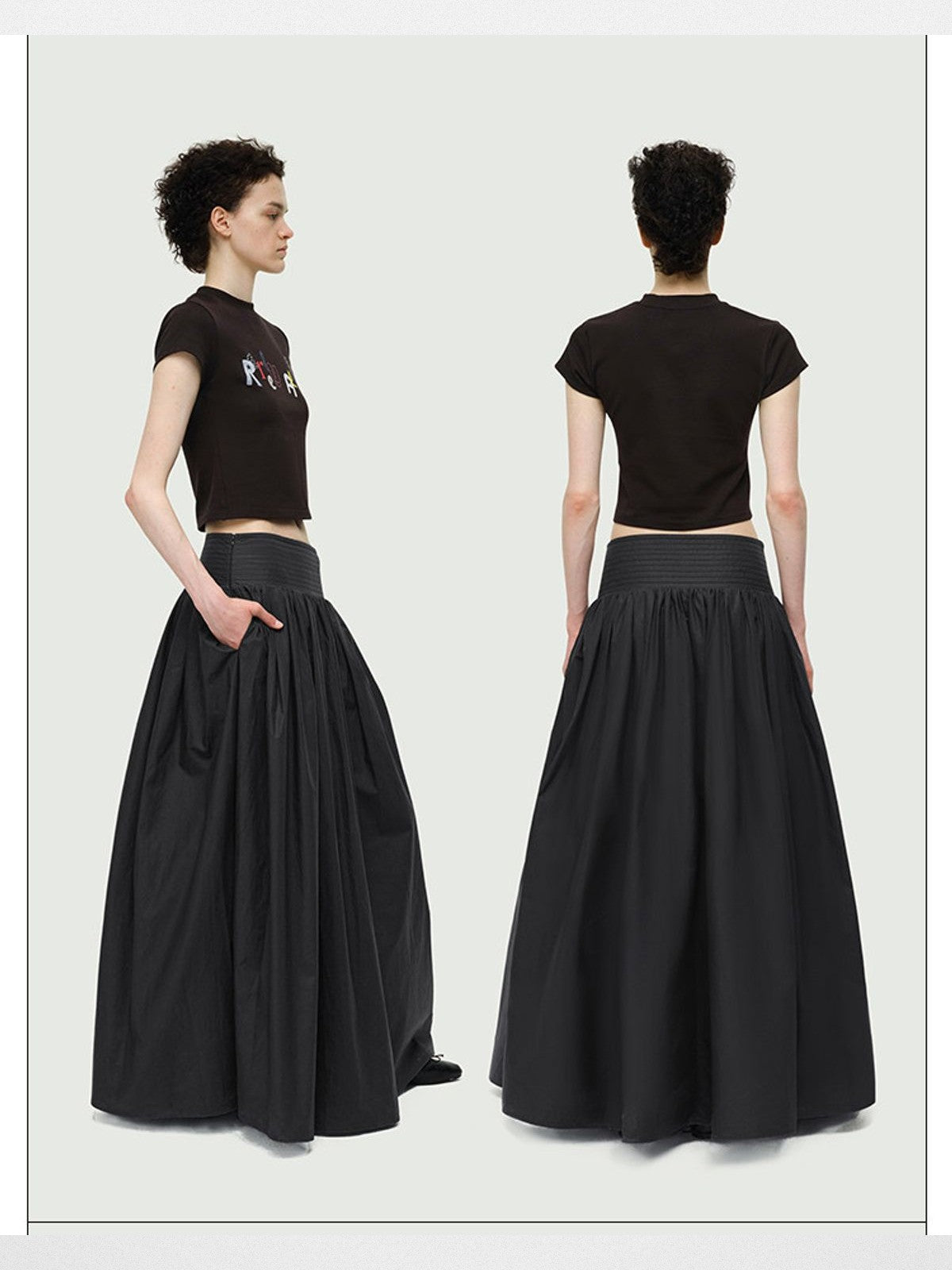 RARELY ALIKE Rhinestone Graphic T Shirt in Black - On Model