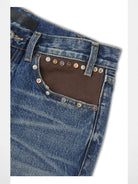 SOD Distressed Patchwork Jeans in Blue - Detail
