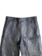 UNKNOWNWORLD Horsehide Double Knee Work Pants in Black
