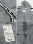 MasonPrince Distressed Graffiti Zip Hoodie in Gray - Detail