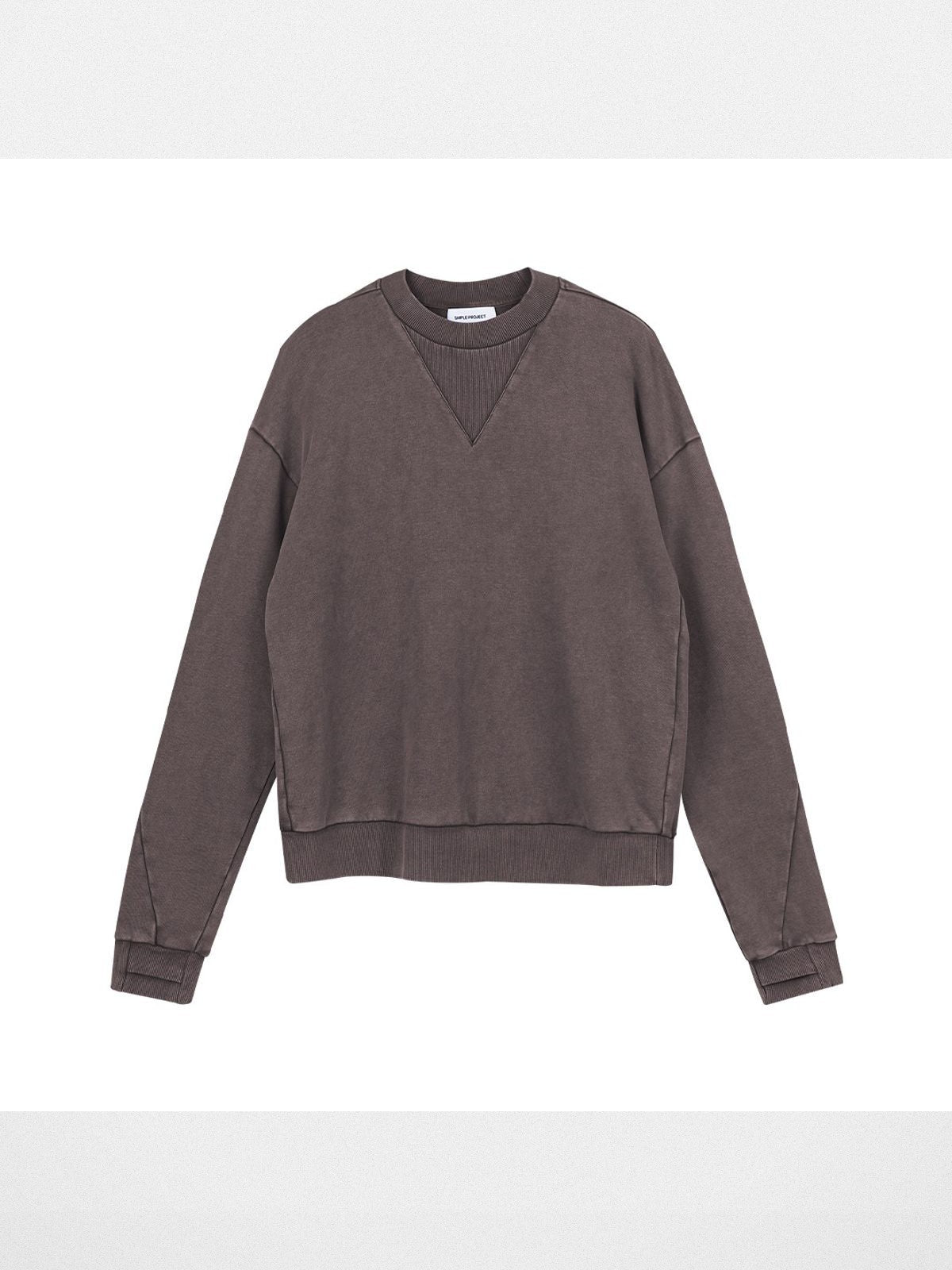 Simple Project Faded V Insert Sweatshirt in Beige