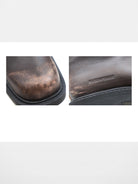 MasonPrince Wide Shaft Military Boots in Brown - Detail