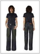 Fax copy express Curved Panel Dirty Wash Jeans in Gray - On Model