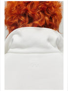 Simple Project Mock Neck Half Zip Sweatshirt in White - Detail