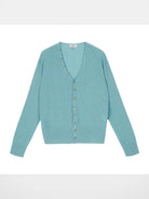 Simple Project Textured Linen Blend Cardigan in Teal
